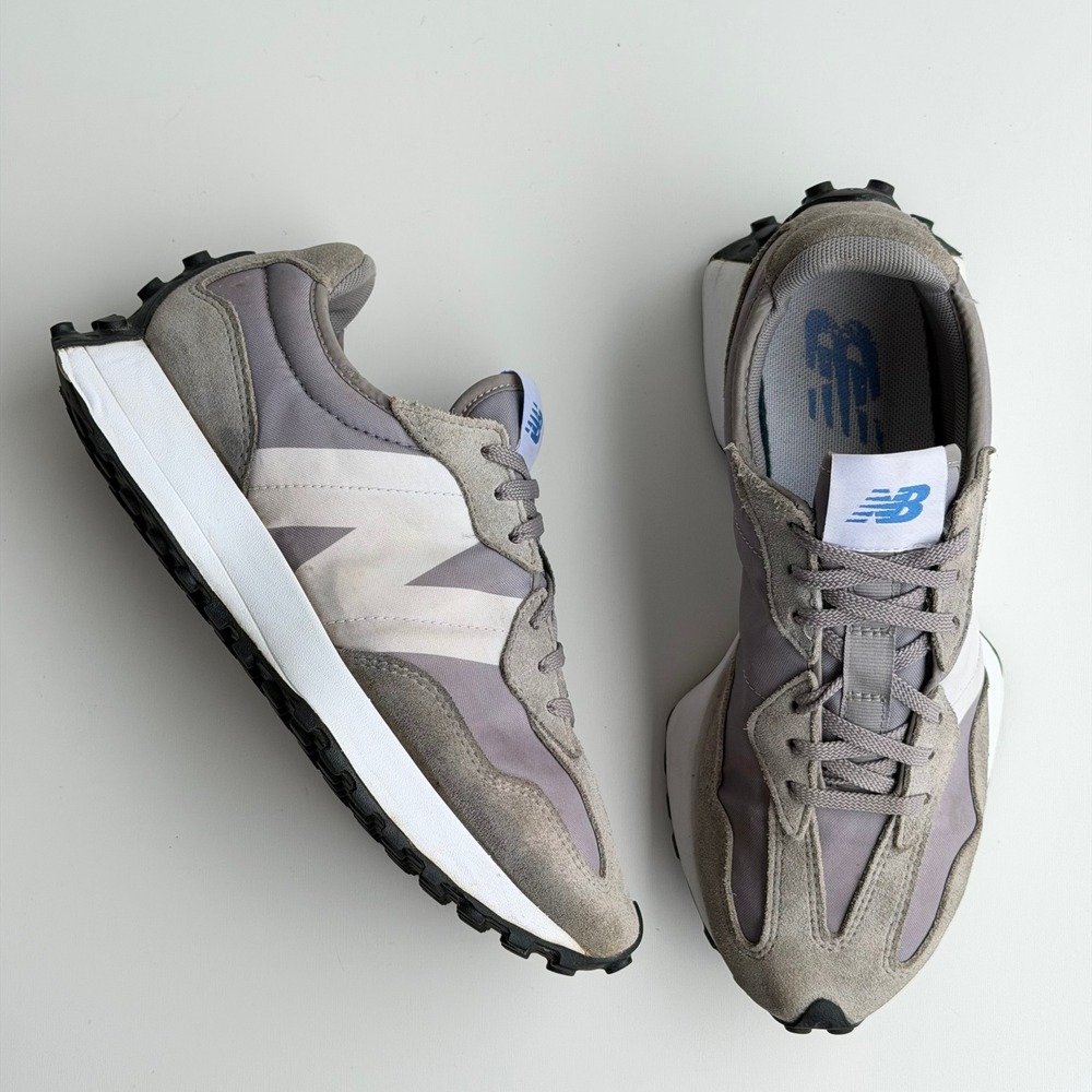 New Balance 327 Womens 8.5 Grey Suede Nylon Athletic Shoes Lifestyle Retro